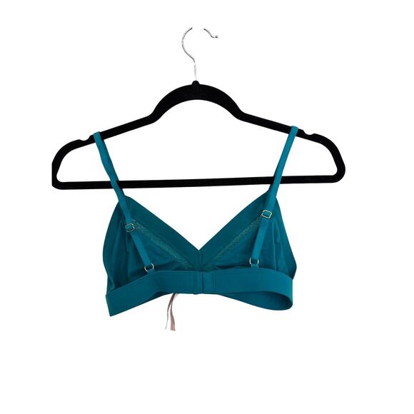 Victoria's Secret Bralette Womens Medium Teal Incredible Lace Triangle Plunge - Picture 2 of 5